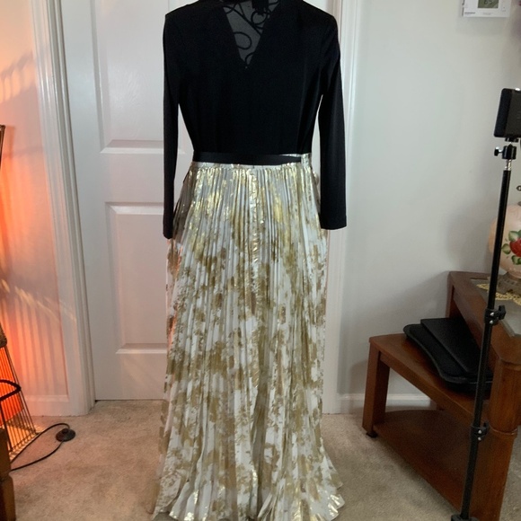 LuLaRoe Elegant Wrap Gold Deanne Maxi Cocktail Wedding Formal Dress Size Small - Picture 5 of 10